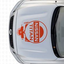 Brand Logo Skull Style Hood Vinyl Decal for Nissan Titan _4