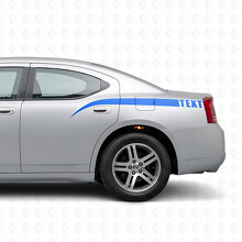 Curved Accent Stripes & Custom Text Side Vinyl Decal Sticker for Dodge Charger 2006-2010_2