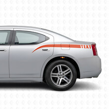 Curved Accent Stripes & Custom Text Side Vinyl Decal Sticker for Dodge Charger 2006-2010_4