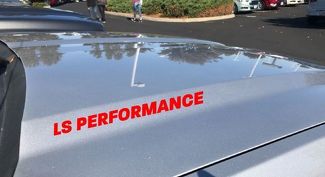 LS Performance Hood Decal Logo Chevy Cadillac Corvette Pontiac GTO Camaro Red