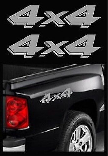 Dodge Truck 4x4 Off Road Ram Dakota Sport Silver Stickers Vinyl Decal x 2