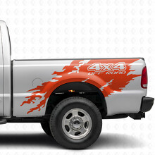4x4 Off Road Torn Bedside Vinyl Decal Sticker for Ford F-250 1999-2006_4