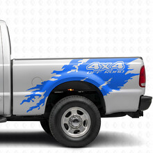 4x4 Off Road Torn Splash Bedside Vinyl Decal Sticker for Ford F-250 1999-2006_2
