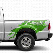 4x4 Off Road Torn Splash Bedside Vinyl Decal Sticker for Ford F-250 1999-2006_3