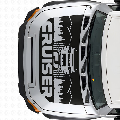 FJ Cruiser Forest Mountain Hood Vinyl Decal Sticker for Toyota FJ Cruiser
