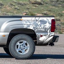 Chevrolet Silverado 1999-2007 Custom Vinyl Sticker Decal Wrap Kit - Double Skull
 2