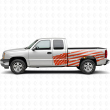 Distressed American Flag Side Bedside Door Vinyl Decal Sticker for Chevrolet Silverado 1999-2007_4