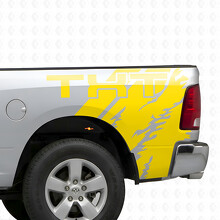 Custom Text in Splash Effect Side Vinyl Decal Sticker for Dodge Ram 1500_5
