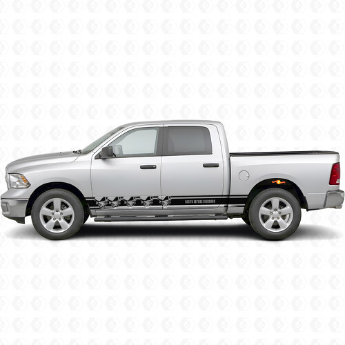 Death Before Dishonor Stripes Side Vinyl Decal Sticker for Dodge Ram 1500