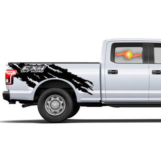 Ford F-150 (2015-2017) Supercab 6.5 Bed Vinyl Rear Decal Wrap Kit - Fx4 Torn