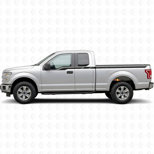 Upper Rally Stripes Side Bedside Door Vinyl Decal Sticker for Ford F-150 2015-2017
