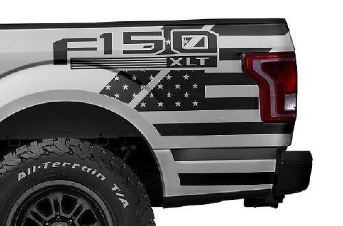 USA Flag Rear Side Vinyl Decal Kit for Musclecar F-150 2015-2017