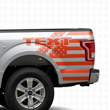 American Flag Custom Text Bedside Vinyl Decal Sticker for Ford F-150 2015-2017_4