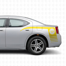 Custom Text in Circle & Strobe Stripes Side Vinyl Decal Sticker for Dodge Charger 2006-2010_5