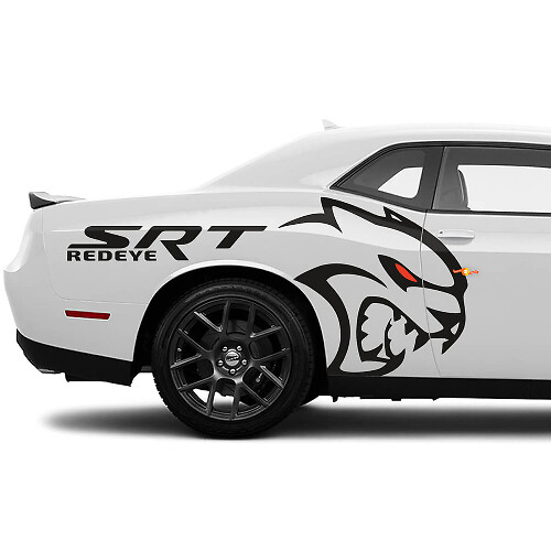 SRT REDEYE Hellcat Side Rear Fender Decals Stickers Graphics for Dodge Challenger
