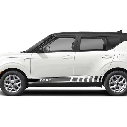 Side Racing Stripes Vinyl Decal Sticker fit to Kia Soul
