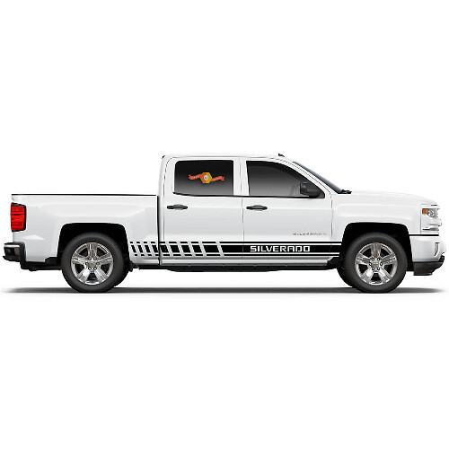2X Multiple Color Graphics Chevrolet Silverado Car Racing Vinyl Decal Sticker