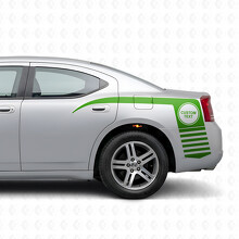 Custom Text in Circle & Claw Stripes Side Vinyl Decal Sticker for Dodge Charger 2006-2010_3