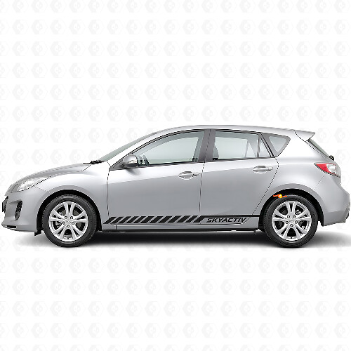 Skyactiv Lettering Stripes Side Vinyl Decal Sticker for Mazda Mazda3 2011-2013