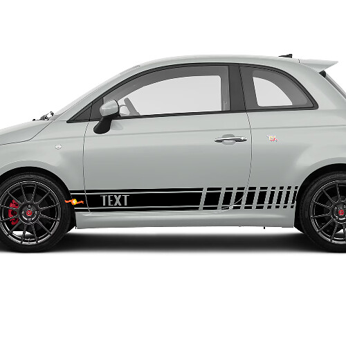 Adhesive Vinyl Sticker with Custom Text Graphics for Fiat 500 Abarth Racing