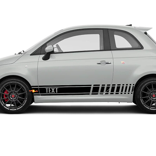 Adhesive Vinyl Sticker with Custom Text Graphics for Fiat 500 Abarth Racing