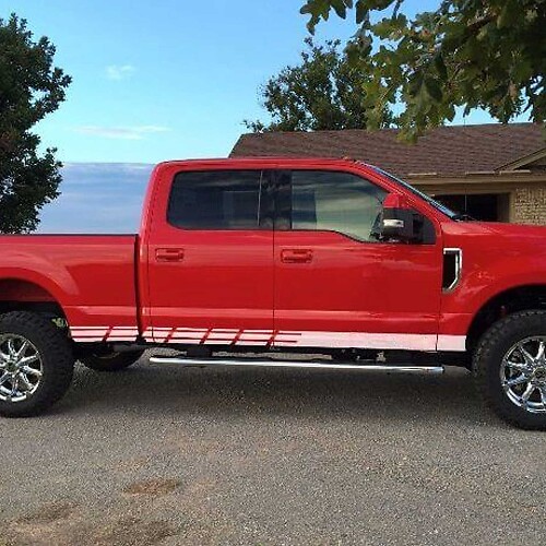Checkered Stripe Rocker Panel Vinyl Decal Kit for Musclecar F-250 Super Duty