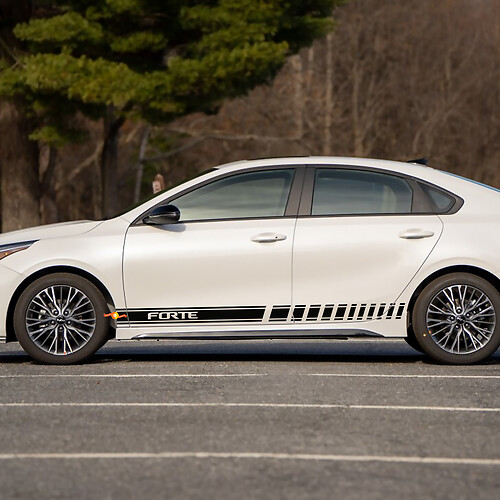 Side Racing Stripes Vinyl Decal Sticker fit to Kia Forte
