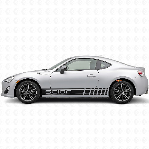 Branded Racing Style Stripes Side Vinyl Decal Kit for Scion FR-S