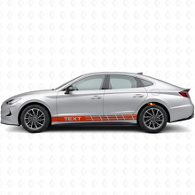 Custom Text Racing Stripes Side Vinyl Decal Sticker for Hyundai Sonata_4