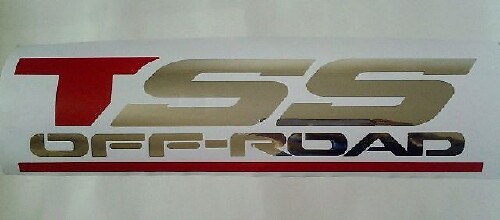 TOYOTA TSS OFF ROAD DECALS STICKERS, red and chrome silver (SET)