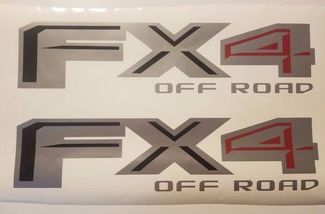 fx4 off road 2017 decal gray black matte and red, decal sticker ford truck(SET)