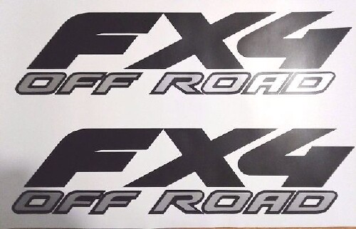 Off Road Matte Black Grey Sport Chrome Decal Set 3 for Ford Truck Fx4