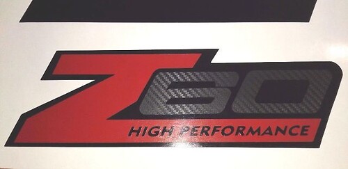 Z60 stickers decal carbono fiber High Performance chevy chevrolet (Set)
