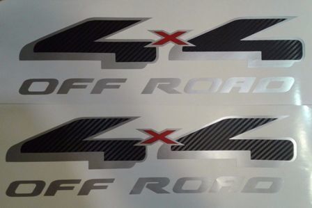 4x4 off road decal sticker fiber carbon silverado truck chevrolet (SET)
