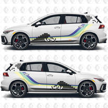 Honeycomb Heritage Side Stripes Vinyl Decals Kit for VW Volkswagen Golf_2