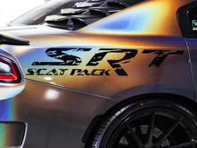 2x SRT SCAT PACK in Grunge Distressed style Side Splash Vinyl Decal for Dodge Charger Challenger Scatpack 2