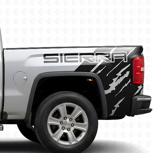 Branded Distressed Style Bed Side Vinyl Decal Kit for GMC Sierra 2016_1