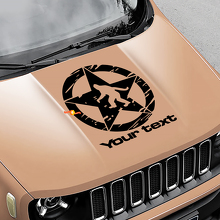 Yeti Sasquatch Army Star Distressed Scratched Bonnet Vinyl Decal Sticker for Jeep Renegade 3