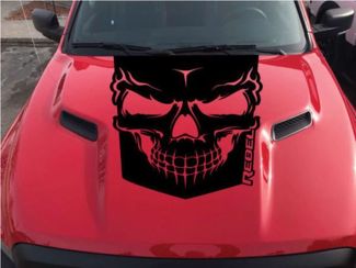 2015-2017 Dodge Ram Rebel Graphic Skull Hood Truck Vinyl Decal Options Color