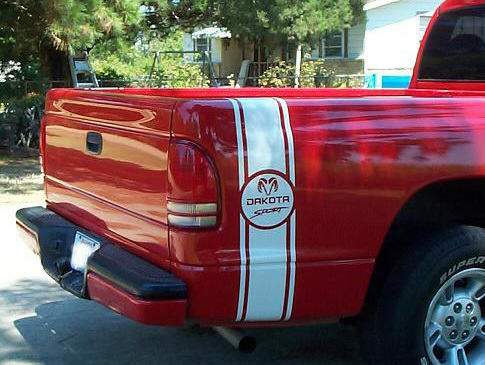 Rally Stripes Rear Side Vinyl Decal Kit for Dodge Dakota Sport