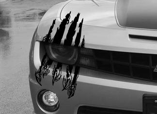 Claw Scar Mark Decal Hood Headlight Scratch Car Vehicle Camaro Marks