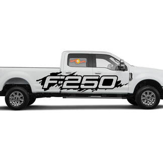 Ford F-250 Side Splash Grunge F250 Vinyl Decal Graphic Pickup Pick Up Bed Truck