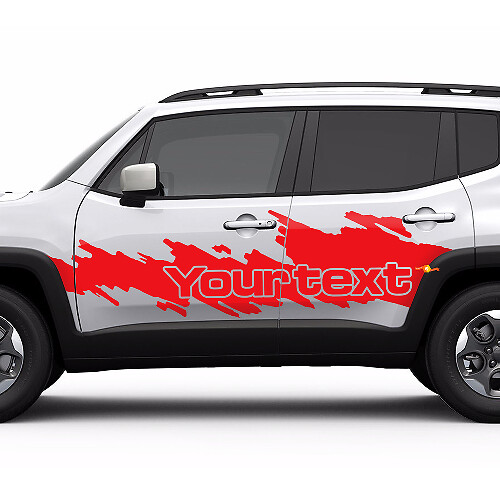 Vinyl Decal Sticker for Jeep Renegade with Custom Text Splash Splatter Graphic Side Doors