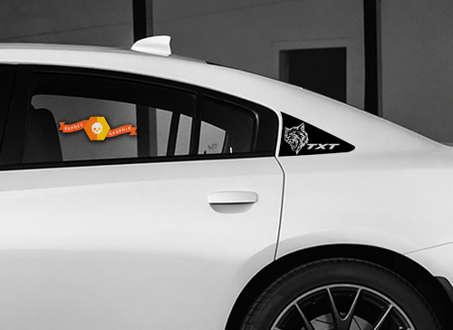 TXT Custom Cat Head C Pillar Pair Pillar Vinyl Decal Sticker for Dodge Charger 2011-2018