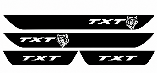 TXT Custom Cat Head Four Piece Door Sill Set Door Vinyl Decal Sticker for Dodge Charger 2016-2018