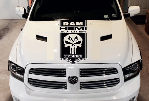 DODGE RAM HEMI 5.7L 3500 2500 1500 1xHOOD DECAL graphic vinyl decal sticker logo