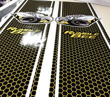 Rumble Bee Honeycomb Bedside Stripes Vinyl Decals Set for Dodge Ram 1500 2500_2