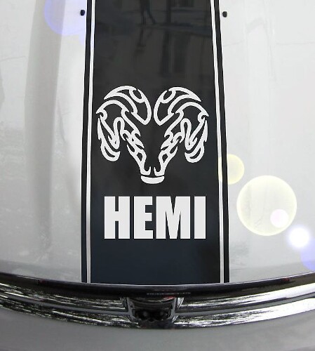 1500 2500 3500 Truck Hood Ram Head Stripe Vinyl Decal Sticker Graphic DHS-012B