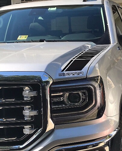 2 Truck vinyl decal racing sticker Stripes GMC Sierra hood factory style graphix