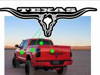 Skull Texas Longhorn Decal Rear Window Graphic Truck Stickers Tailgate Inserts
